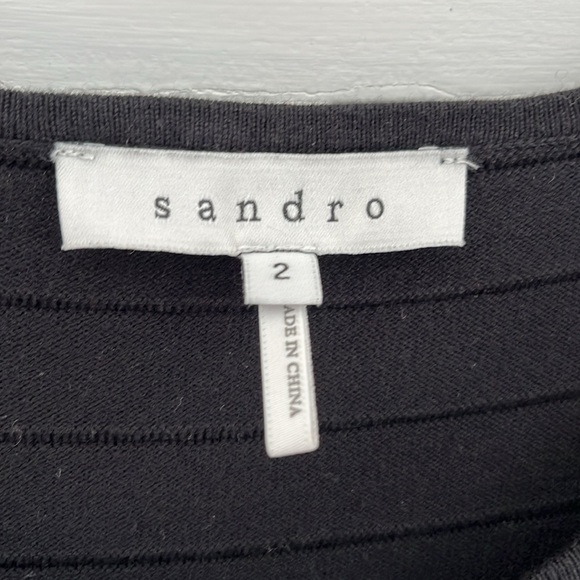 Sandro Paris Black Stretch Knit Fit & Flare Dress - Picture 5 of 7